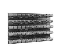 Bacs gerbables panneaux muraux avec bacs Étagère de tri 60 pcs. Box avec couvercle Étagère murale 120 x 80 cm Étagère murale d'atelier Étagère à bacs avec couvercle transparent Bacs à bec Système de s