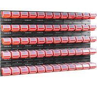 Bacs gerbables panneaux muraux avec bacs Étagère de tri 60 pcs. Box avec couvercle Étagère murale 120 x 80 cm Étagère murale d'atelier Étagère à bacs avec couvercle transparent Bacs à bec Système de s
