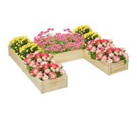 Outsunny Jardinière de jardin lot de 5 potager de jardin transformable bac à fleurs d'extérieur en bois de sapin pré-huilé Aosom France