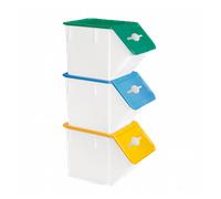 Bacs tri sélectif 40 L + couvercles - lot de 3