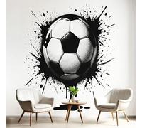BACSEAZH Papier Peint Panoramique Style D'Art Graffiti, Football Ink Spot Photo Décoration Murale, Noir Papier Peint Intisse Poster Tableaux, Pour Salon Chambre à Coucher Cuisine 400 x 280 cm