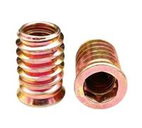 BACSHBY 20 Pièces Insert Fileté pour Bois M6x25mm, Écrous Hexagonaux à Visser Galvanisés, Manchons Filetés pour Meubles en Bois