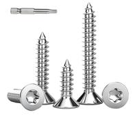 BACSHBY 50 pièces M5x50mm Vis à Bois en Inox Tête Fraisée Torx, Vis Autoforeuse Acier Inoxydable A2 V2A Filetage Total pour Panneaux Agglomérés Terrasses, avec Embout de Tournevis