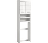 Bad Scout X06A9731 : Meuble de superposition pour lave-linge, étagère pour lave-linge, en blanc. Reproduction en blanc brillant, moulée par aspiration, dimensions approximatives : largeur 63 cm, haute