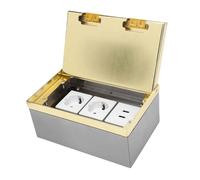 Badafaci Boîte de Sol Encastrable, 2 Prises AC, 2 USB, 16A, 4000W | Prise de Sol, Acier Inoxydable, PC, Joint étanche à la Poussière et à L'eau, Prise Double, Ports USB, Bureaux, Hôtels