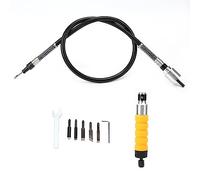 Badafaci Ciseau à Bois électrique, Outil de Sculpture sur Bois, Ciseau à, Ensemble D'outils à Main, 5 Lames, Poignée Jaune en Acier Inoxydable avec clé pour la Gravure sur Bo