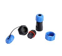 Badafaci Connecteur de Prise de Courant IP68 Connecteur de Circuit électrique à Contact en Laiton en Plastique 9 Broches 6,5 Cm pour le Remplacement du Câblage Extérieur des Lampes et des Lanternes