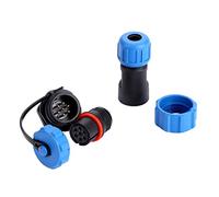 Badafaci Connecteur de Prise de Courant IP68 Connecteur de Circuit électrique à Contact en Laiton en Plastique 9 Broches 6,5 Cm pour le Remplacement du Câblage Extérieur des Lampes et des Lanternes