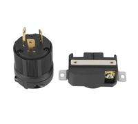 Badafaci Fiche et Prise Verrouillage NEMA L6-30P, Connecteur Tournant L6-30R 30A 250V 3 Broches Mâle Femelle PA66 Cuivre Faible Résistance, Câblage Facile pour Alimentation Sécurisée