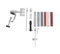 Badafaci Kit D’affûtage de Couteau Réversible à 360 Degrés, 6 Pierres | Corps en Métal, Construction en Acier, Serrage Rapide, Patins Antidérapants, Six Pierres à , Entretien des Couteaux,