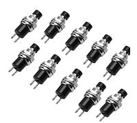 Badafaci Lot de 10 Interrupteurs à Bouton-poussoir Momentanés en Plastique Ignifuge à Réinitialisation Automatique, Bornes à 2 Broches 500 V AC 14 à 185 F pour Contrôle de Relais de Contacteur de