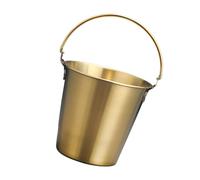 Badafaci Mini Seau à Glace en Acier Inoxydable Petit Seau Refroidisseur à Vin 11 X 10,5 X 8 Cm avec Poignées Profilées Finition Polie pour Bière Glaçons Frites Ailes Maison Fêtes (GOLD)