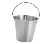 Badafaci Mini Seau à Glace en Acier Inoxydable Petit Seau Refroidisseur à Vin 11 X 10,5 X 8 Cm avec Poignées Profilées Finition Polie pour Bière Glaçons Frites Ailes Maison Fêtes (SILVER)