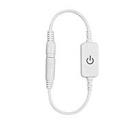 Badafaci Mini Variateur LED avec Interrupteur Tactile, Variateur de Bande LED en Ligne en Plastique, DC12 24 V 4 A, Contrôle de la luminosité Seule Couleur pour Lampes d'armoire, Lampes Murales et