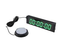 Badafaci Minuterie de Gymnastique LED de 1,5 Pouces avec Affichage Vert, Compte à Rebours à 6 Chiffres, Télécommande et Bouton Filaire pour la Synchronisation des Intervalles