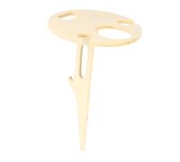 Badafaci Table à Vin Pliante en Bois Synthétique | Peut contenir 1 bouteille et 2 verres, piquet de sol pour l\'herbe ou le sable, mini support compact pour pique-nique,