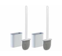 BadeStern 2 brosses pour WC en silicone - coloris blanc/gris