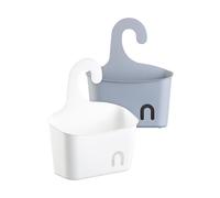 BadeStern 2 corbeilles de douche extensible avec crochet, 1 blanc et 1 gris