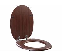 BadeStern Abattant de WC forme O avec frein de chute - aspect bois sombre