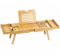 BadeStern Plateau pour lit et pont de baignoire en bambou extensible de 75 à 109 cm