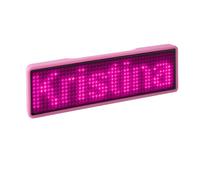 Badge LED Pink Name Tag 11x14 pixels programmable Boîtier USB rose