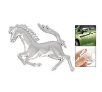 Badge Logo Cheval Argenté, Autocollant 3d Pour Voiture