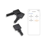 Badge Netatmo NDL-K3U pour cadenas intelligent, 3 unités, 58mm x 23mm, 20g par badge. Dimensions emballage: 60mm x 11mm x 155mm, 75g.