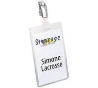 Badge nominatif, fermé en haut, 90 x 60 mm