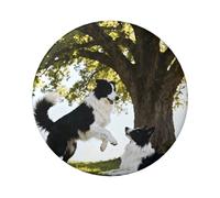 Badge rond imprimé chien et chat pour décoration de coupe du monde, cadeaux de fête et accessoires de mode, One Size, Fer