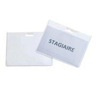 Porte-badge, fermé en haut, avec clip, 60 x 90 mm