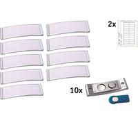 Badge, 68 x 22 mm, set de 10, argent