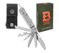 Badger Outdoor Robust 13 en 1 multitool | En acier inoxydable, outil EDC compact avec couteau, scie, ciseaux et clip, idéal pour la survie, le camping, les réparations