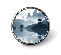 Badges de style chinois avec motif de cercle avec bouton, broches personnalisées, porte-badges ronds pour décorer un chapeau, une chemise, des vêtements, des accessoires de sac