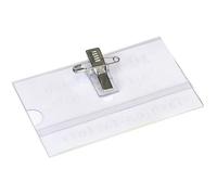 Badges porte-nom - GENERAL OFFICE - 200 unités - Avec épingle et clip - Pratique pour foires et congrès