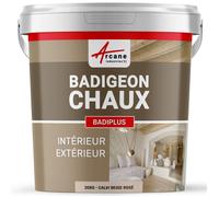 Badigeon à la chaux intérieur extérieur - BADIPLUS - 20 kg (jusqu'à 100 m²) Calvi Beige Rosé