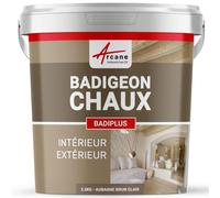 Badigeon Chaux Mur Intérieur, Façade Extérieure 2.5 kg Aubagne - Brun Clair | Finition Mate Minérale, Microporeux, Laisse Respirer, Murs, Façade, Ciment, Pierre, Intérieur Extérieur - Arcane Industries