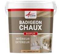 Badigeon Chaux Mur Intérieur, Façade Extérieure 2.5 kg Lisbonne - Rose Ocre | Finition Mate Minérale, Microporeux, Laisse Respirer, Murs, Façade, Ciment, Pierre, Intérieur Extérieur - Arcane Industries
