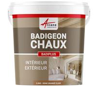 Badigeon Chaux Mur Intérieur, Façade Extérieure 2.5 kg Rome - Terracotta | Finition Mate Minérale, Microporeux, Laisse Respirer, Murs, Façade, Ciment, Pierre, Intérieur Extérieur - Arcane Industries