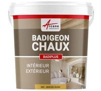Badigeon Chaux Mur Intérieur, Façade Extérieure 5 kg Menton Jaune | Finition Mate Minérale, Microporeux, Laisse Respirer, Murs, Façade, Ciment, Pierre, Intérieur Extérieur - Arcane Industries