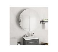 Vidaxl Armoire De Salle De Bain Miroir Rond Et Led Chêne 54x54x17,5 Cm Multicolore