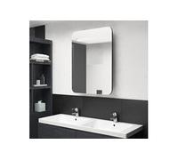 Armoire de salle de bain à miroir LED Noir 60x11x80 cm - VidaXL