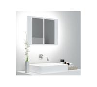 Badkamerkast met spiegel en LED 60x12x45 cm acryl wit804956