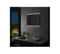vidaXL Miroir mural à LED de salle de bain et capteur tactile 80x60 cm