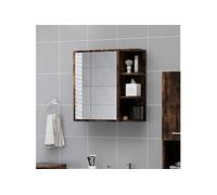 Badkamerspiegelkast 62,5x20,5x64 cm bewerkt hout gerookt eiken826351