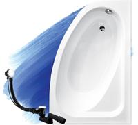 BADLAND Baignoire d'angle Cornea DROITE 140x80 avec vidage et pieds S sans habillage