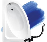 BADLAND Baignoire d'angle Cornea GAUCHE 140x80 avec vidage et pieds S sans habillage