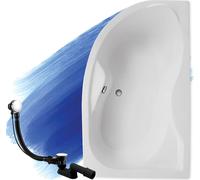 BADLAND Baignoire d'angle Dora DROITE 170x110 avec vidage et pieds S sans habillage