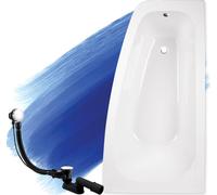 BADLAND Baignoire d'angle Luna DROITE 150x80 avec vidage et pieds S sans habillage