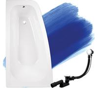 BADLAND Baignoire d'angle Luna GAUCHE 150x80 avec vidage et pieds S sans habillage