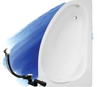 BADLAND Baignoire d'angle Marea DROITE 160x100 avec vidage et pieds S sans habillage